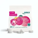 HAKA Spülmaschinen Mini Power Tabs, vegan, unverpackt, ohne Plastik, Zitrone, 75 Tabs