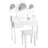 Tectake tectake® Schminktisch, im Antik-Look, mit gepolstertem Hocker, 7 Schubladen, 90 x 40 x 145 cm