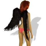 SL-Store GbR Engelsflügel schwarz oder weiß 75x50cm Engel Flügel Halloween Fasching Karneval Fallen Angel (schwarz)
