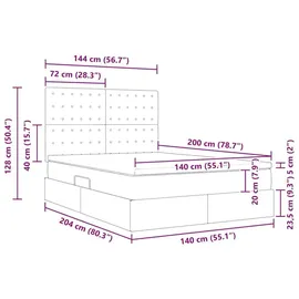vidaXL Aufbewahrungsbett 140 x 200 cm Grau