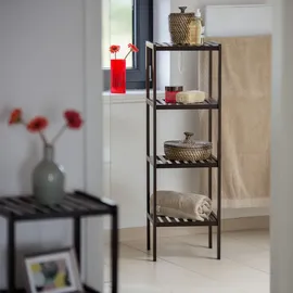 Relaxdays Badregal dunkelbraun 34,5 x 33,0 x 110,0 cm