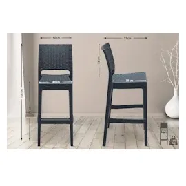 CLP 2er Set Barhocker Jamaica dunkelgrau