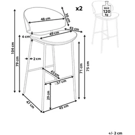 Beliani Set mit 2 Barstühlen KIANA Dunkelgrün