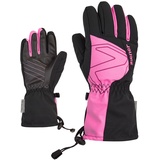 Ziener Laval Ski-Handschuhe/Wintersport | wasserdicht extra warm Wolle, black.fuchsia pink, 7,5