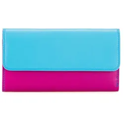 Mywalit Tri-fold Zip Wallet Geldbörse Leder 17 cm  blau