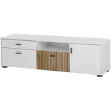 furn.design TV-Lowboard weiß Eiche 150 x 44 cm, Merced