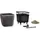 LECHUZA Quadro LS 43 Komplettset 43 x 43 x 40 cm anthrazit metallic