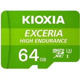 Kioxia EXCERIA High ENDURANCE MicroSDXC 64GB Kit, UHS-I U3, A1, Class 10 (LMHE1G064GG2)