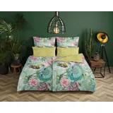 Muller Textil XABINE Blumen/Mandala Grün 155 x 220 cm + 2 x 80 x 80 cm