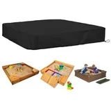 Sandkastenabdeckung quadratisch wasserdicht mit Kordelzug für Sandkasten 190T 150 x 150 x 20 cm