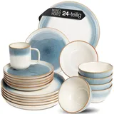 Moritz & Moritz TARENTO Blau Geschirrset 24-tlg. - B/H/T ca. 45,00x39,00x35,00