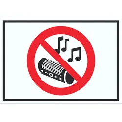 Schild Musik verboten Symbol A2 (420x594mm)
