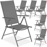 Tectake Marcellino Gartenstuhl 54,5 x 65 x 107,5 cm grau 6 St.