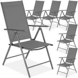 Tectake Marcellino Gartenstuhl 54,5 x 65 x 107,5 cm grau 6 St.