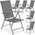 Tectake Marcellino Gartenstuhl 54,5 x 65 x 107,5 cm grau 6 St.
