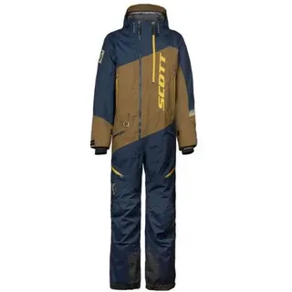Scott DS Shell Dryo 2023 1-Teiler Snowmobil Kombi, blau-braun, Größe M für Männer