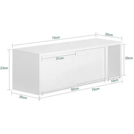 SoBuy Wandgarderobe FHK18 Weiß