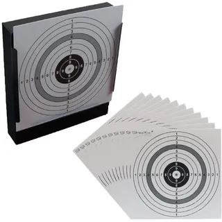 ShoXx.® Set: Kugelfang/Scheibenkasten für Softair und Druckluftwaffen + 10 Shoot-Club Zielscheiben 14x14 cm