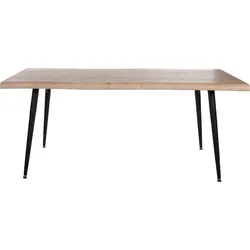Esstisch DUO COLLECTION "Tailin Tisch", beige (wildeiche, nachbildung, natur, schwarz, wildeiche, nachbildung, natur), B:180cm H:76cm T:90cm, Tische, Massives Metallgestell, Belastbarkeit bis 100 kg