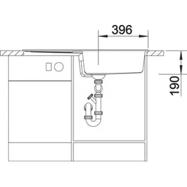 Blanco Metra XL 6 Silgranit Weiß 1000 x 500 mm Drehknopfventil