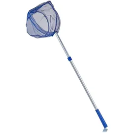 BigDean 2X Kescher 75-121 cm lang - Teichkescher mit Teleskopstange - Feinmaschig (2 mm) - Für Teich, Algen & Swimming-Pool - Algenkescher Nylon-Netz