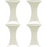 vidaXL Stehtischhussen 4 Stk. Ø 80 cm Creme Stretch