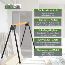 Trutzholm 2x Arbeitsbock klappbar bis 1000 kg Stahl pulverbeschichtet gelb schwarz