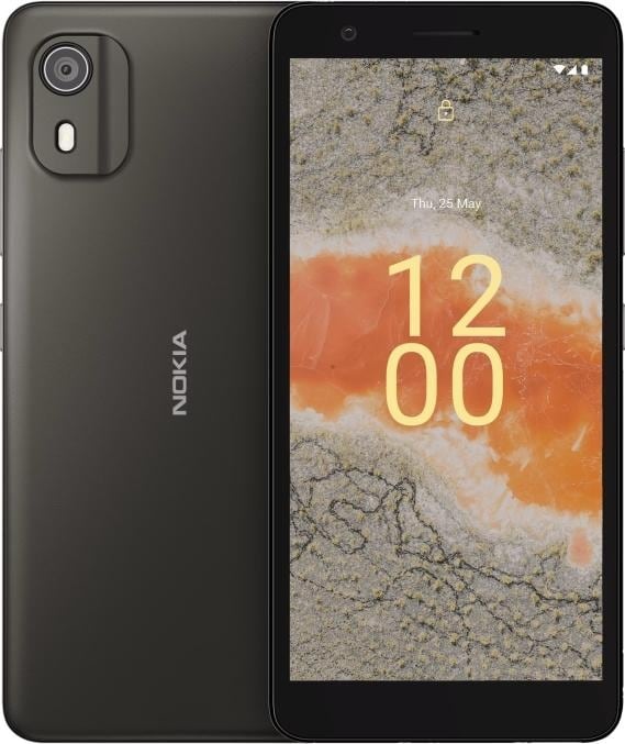 Nokia C02 (32 GB, Charcoal, 5.45", Dual SIM, 5 Mpx, 4G), Smartphone, Schwarz