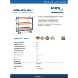 FETRA Etagenwagen 8122 600 kg