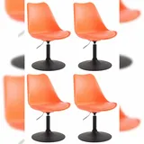 CLP 4er Set Esszimmerstühle Maverick Kunststoff orange/schwarz