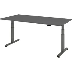 bümö elektrisch höhenverstellbarer Schreibtisch 200x100 cm in graphit, Gestell graphit - Schreibtisch höhenverstellbar elektrisch mit