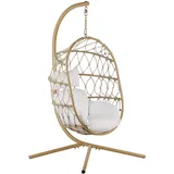 Beliani Hängesessel ADRIA Beige/Weiß