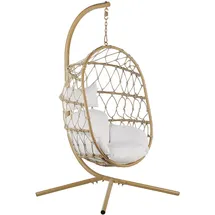 Beliani Hängesessel ADRIA Beige/Weiß
