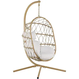 Beliani Hängesessel ADRIA Beige/Weiß