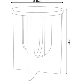 [en.casa] Beistelltisch, Kysdajore rund 50 x Ø40 cm Senfgelb Kleiner Tisch für Wohnzimmer Schlafzimmer Indoor