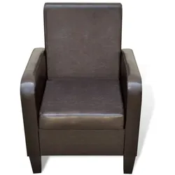 vidaXL Sessel Braun Kunstleder