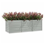 vidaXL Garten-Hochbeet 240x80x77 cm Verzinkter Stahl Silbern