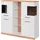 OTTO home Highboard OTTO HOME "Ribe,120cm breit,112cm hoch,Oberplatte massiv,12 Fächer", weiß (weiß, kernbuche), B:120cm H:112cm T:35cm, Sideboards, Highboard, Oberplatte Massivholz,schwarze Metall Griffe,2 Türen mit Glaseinsatz