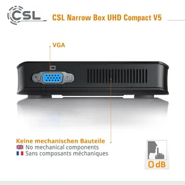 CSL Mini-PC »Narrow Box Ultra HD Compact v5«, schwarz