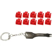 ShiverPeaks -BASIC-S--Netzwerk RJ45-Port Blocker mit Schlüssel (1x Schlüssel, 10x Schlösser), rot (Port Blocker), Netzwerk Zubehör