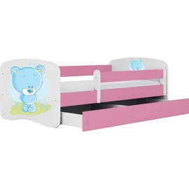 raumhirsch furniture Kinderbett mit Blumenmotiv 80 x 180 cm Holzwerkstoff rosa