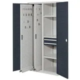 Kappes Vertikalschrank RasterPlan Mod. 81 RAL 7035/7016 Tür innen Lochplatten mit Ausstattung