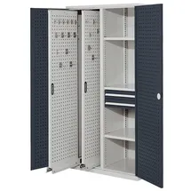 Kappes Vertikalschrank RasterPlan Mod. 81 RAL 7035/7016 Tür innen Lochplatten mit Ausstattung