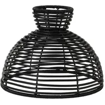 StarTrading Lampenschirm rund wetterfest Rattanoptik für E27 Fassungen D:26cm schwarz