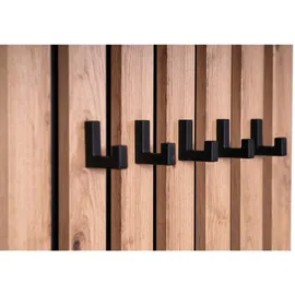M2 Kollektion Xora Wandgarderobe Schwarz, Eiche Artisan, 45x90x4 cm, Garderobe, Garderobenleisten & Garderobenhaken