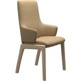 Stressless® Polsterstuhl Laurel, High Back mit Armlehne, Größe L, mit abgerundeten Beinen in Eiche braun