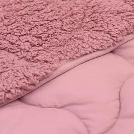 vidaXL Sommerdecke Rosa 140 x 220 cm Mikrofaser und Teddy-Fleece