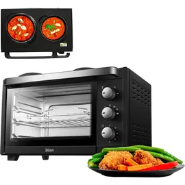 Zilan Minibackofen 28L mit Kochplatten Rotisserie 100-230°C 3200W