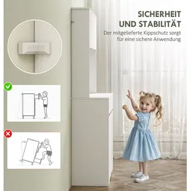 Homcom Küchenschrank Buffetschrank mit Arbeitsplatte 100 x 38 x 180 cm Weiß