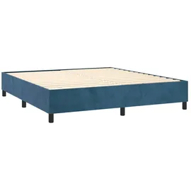 vidaXL Boxspringbett mit Matratze & LED Dunkelblau 160x200 cm Samt